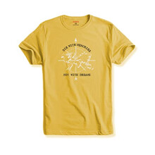 Adro - T-shirt stampata da uomo ""Die With Memories Not With Dreams"" (M, giallo chiaro)