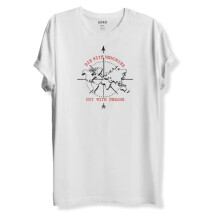 Adro - T-shirt stampata da uomo ""Die With Memories Not With Dreams"" (2XL, bianca)