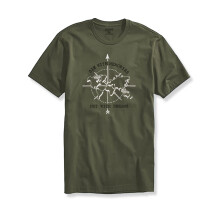 Adro Die With Memories Not With Dreams Heren Katoenen T-shirt met Print | R21-M-Die-Ol-L Olijfgroen