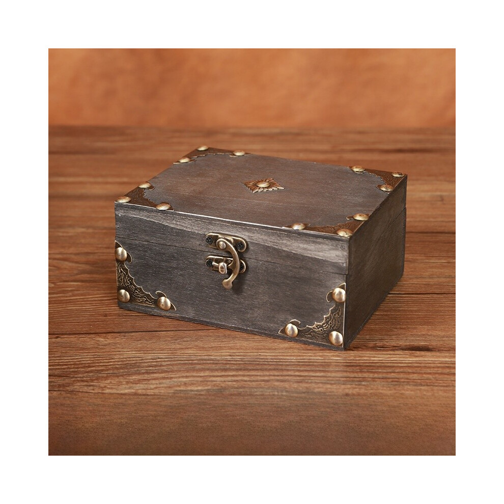 (Gray) Girl Vintage Wooden Storage Box With Lid Jewelry Accessories And Organization-image-OPC-PHFDC7W-NEW