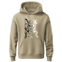 P nske mikiny ADRO s potlacou anime Naruto Uzumaki, 100% bavlna 340GSM, tepl a m kk tkanina. (H23-M-NRR-BE_Beige_L)