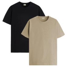 ADRO T-shirts Pakke med 2 Herre T-shirts Bomuld T-shirts til m?nd T-shirts T-shirts Combo T-shirts T-shirts til m?nd Ensfarvet massiv T-shirts So