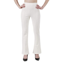 Pantaloni regolari da donna Leriya Fashion (LF-TR-702-S) bianchi