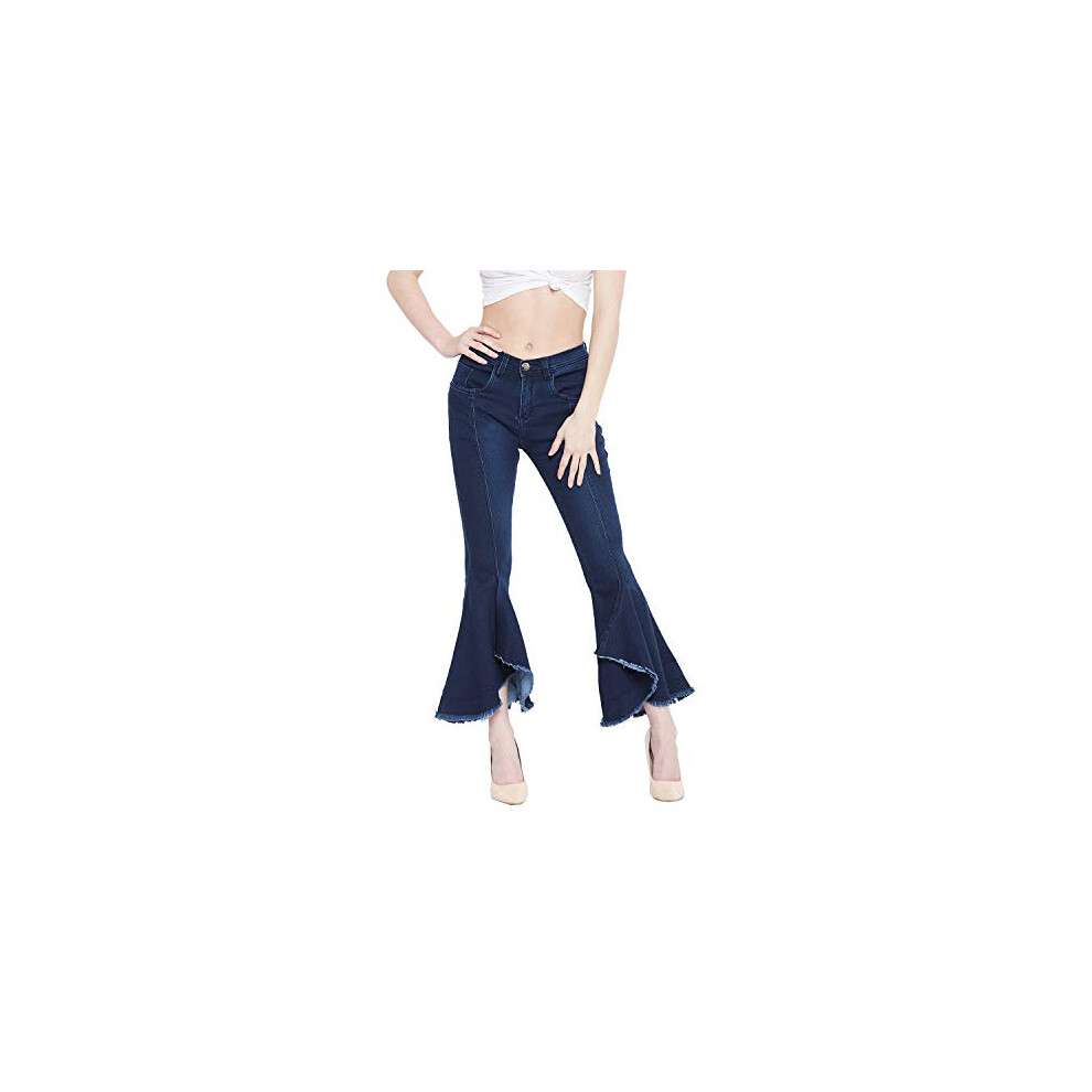Jean   vas   taille haute extensible en denim pour femme (Jean_1422_BSC_34_Carbon_Blue_34)