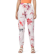 Leriya Fashion, pantaloni lunghi dritti con bottoni, a vita alta e gamba larga, casual da donna (bianco e rosso_S)