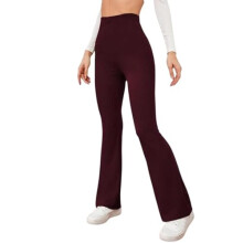 Leriya Fashion Western geribbelde rekbare damesbroek || Casual kleding, joggingkleding || Sweatpants || Lichtgewicht kleding. (X-Large, kastanjebruin)