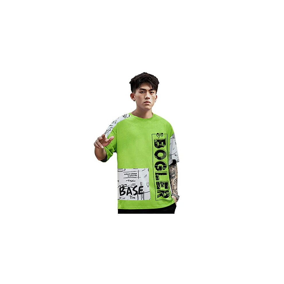 T-Shirt Homme Eyebogler, Col Rond, Manches Courtes, Coupe Ample, Imprim Typographique-image