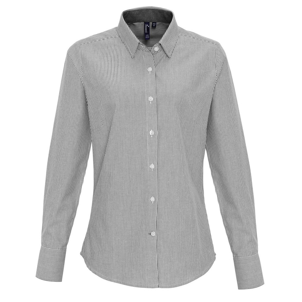 Premier Womens/Ladies Striped Cotton Blend Shirt