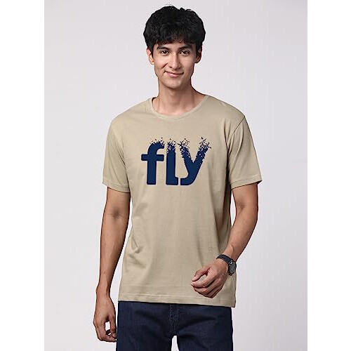 T-shirt stampate da uomo ADRO Fly (RN23-M-FLY-BE_Beige_L) 2