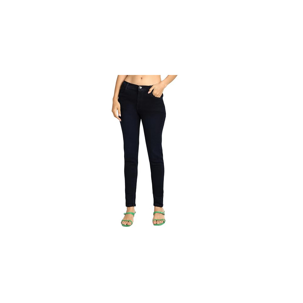 Jean slim extensible taille haute pour femme Nifty (1393N_CBLU_32_Carbon_Blue_32)