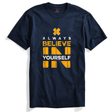 T-shirt stampata ADRO Believe in Your Self da uomo (blu navy, S)