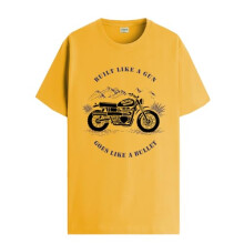 ADRO Heren Royal Bike Design Bedrukt T-shirt van 100% katoen - Normale pasvorm, Bedrukte T-shirts voor heren (RN24-RYL-MU_Mustard_XL)