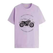ADRO Heren Royal Bike Design Bedrukt T-shirt van 100% katoen - Normale pasvorm, Bedrukte T-shirts voor heren (RN24-RYL-PU_Purple_2XL)