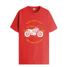 T-shirt ADRO da uomo con stampa Royal Bike Design, 100% cotone - Vestibilit   regolare, t-shirt stampate per uomo (RN24-RYL-RD_Red_XL)