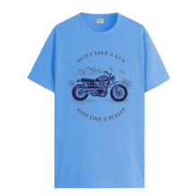 P  nske tricko ADRO s potlacou Royal Bike Design zo 100 % bavlny    be  n   strih, trick   s potlacou pre mu  ov (RN24-RYL-SK_Nebesk   modr  _M)