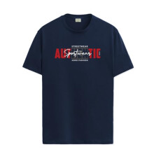 ADRO Heren T-shirt met grafische print van 100% katoen - Regular Fit, bedrukte T-shirts voor heren (RN24-SPT-NB_Navy_XL)
