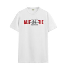 ADRO Heren T-shirt met grafische print van 100% katoen - Regular Fit, bedrukte T-shirts voor heren (RN24-SPT-WH_White_L)