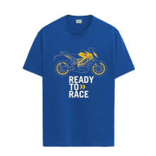 T-shirt da uomo ADRO con stampa Biker Design, 100% cotone - Vestibilit   regolare, T-shirt stampate per uomo (RN24-KTM-RB_Royal Blue_XL)
