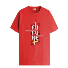 T-shirt ADRO da uomo con stampa grafica, 100% cotone - Vestibilit   regolare, T-shirt stampate per uomo (RN24-FTR-RD_Red_L)