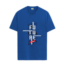 T-shirt ADRO da uomo con stampa grafica, 100% cotone - Vestibilit   regolare, T-shirt stampate per uomo (RN24-FTR-RB_Blu reale_XL)