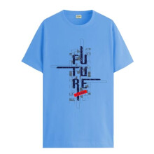 T-shirt ADRO da uomo con stampa grafica, 100% cotone - Vestibilit   regolare, T-shirt stampate per uomo (RN24-FTR-SK_Azzurro_2XL)
