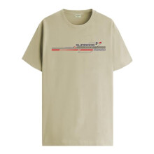 ADRO Heren T-shirt met grafische print van 100% katoen - Regular Fit, bedrukte T-shirts voor heren (RN24-RAC-BE_Beige_M)