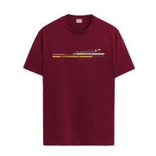 ADRO Heren T-shirt met grafische print van 100% katoen - Regular Fit, bedrukte T-shirts voor heren (RN24-RAC-MR_Maroon_XL)