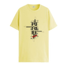 ADRO Heren T-shirt met grafische print van 100% katoen - Regular Fit, bedrukte T-shirts voor heren (RN24-FTR-LY_Lichtgeel_XL)