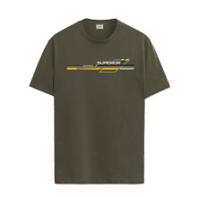 ADRO Heren T-shirt met grafische print van 100% katoen - Regular Fit, bedrukte T-shirts voor heren (RN24-RAC-OL_Olive_XL)