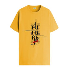 ADRO Heren T-shirt met grafische print van 100% katoen - Regular Fit, bedrukte T-shirts voor heren (RN24-FTR-MU_Mustard_M)