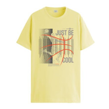 ADRO Heren T-shirt met grafische print van 100% katoen - Regular Fit, bedrukte T-shirts voor heren (RN24-BCL-LY_Lichtgeel_XL)