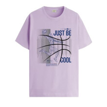 ADRO Heren T-shirt met grafische print van 100% katoen - Regular Fit, bedrukte T-shirts voor heren (RN24-BCL-PU_Purple_XL)