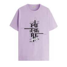 ADRO Heren T-shirt met grafische print van 100% katoen - Regular Fit, bedrukte T-shirts voor heren (RN24-FTR-PU_Purple_M)