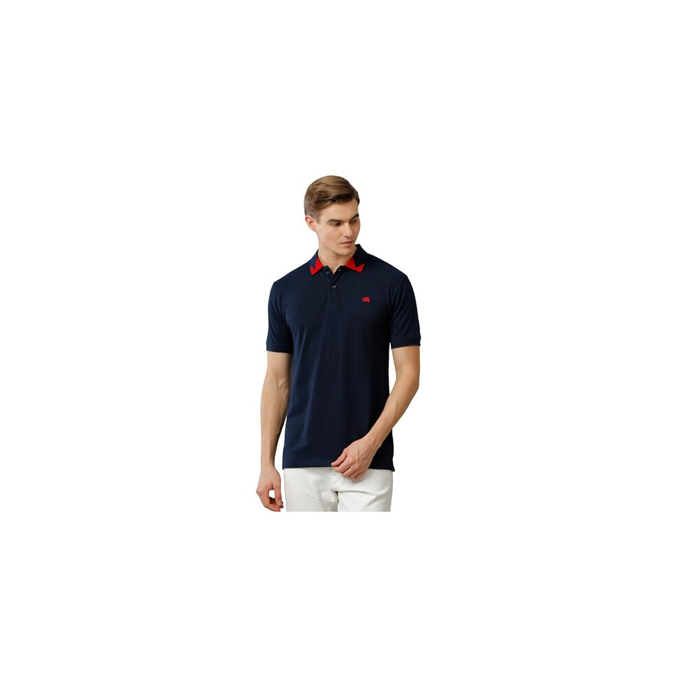 Polo ADRO en coton premium pour homme (P23-H-PLN_Bleu marine_M)