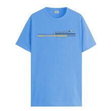 ADRO Heren T-shirt met grafische print van 100% katoen - Regular Fit, bedrukte T-shirts voor heren (RN24-RAC-SK_Sky Blue_M)