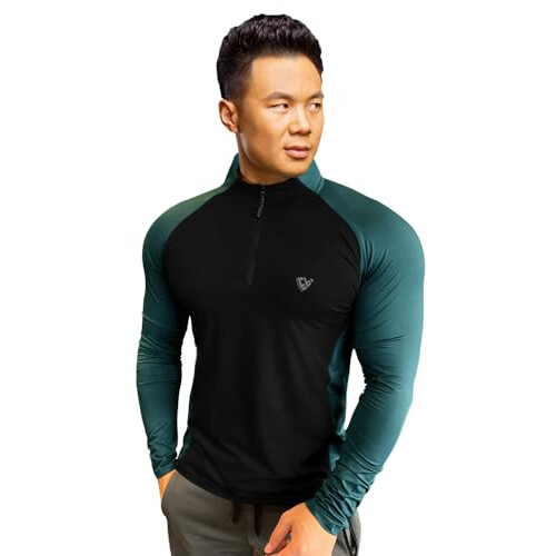 Hardaddy T-shirt Uomo A Maniche Lunghe Con Blocchi Di Colore - Maglia Casual Girocollo In Cotone Morbido