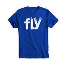 ADRO Heren T-shirt met print van katoen | Normale pasvorm | Ronde hals | RNR-M-Fly-RB-L Koningsblauw