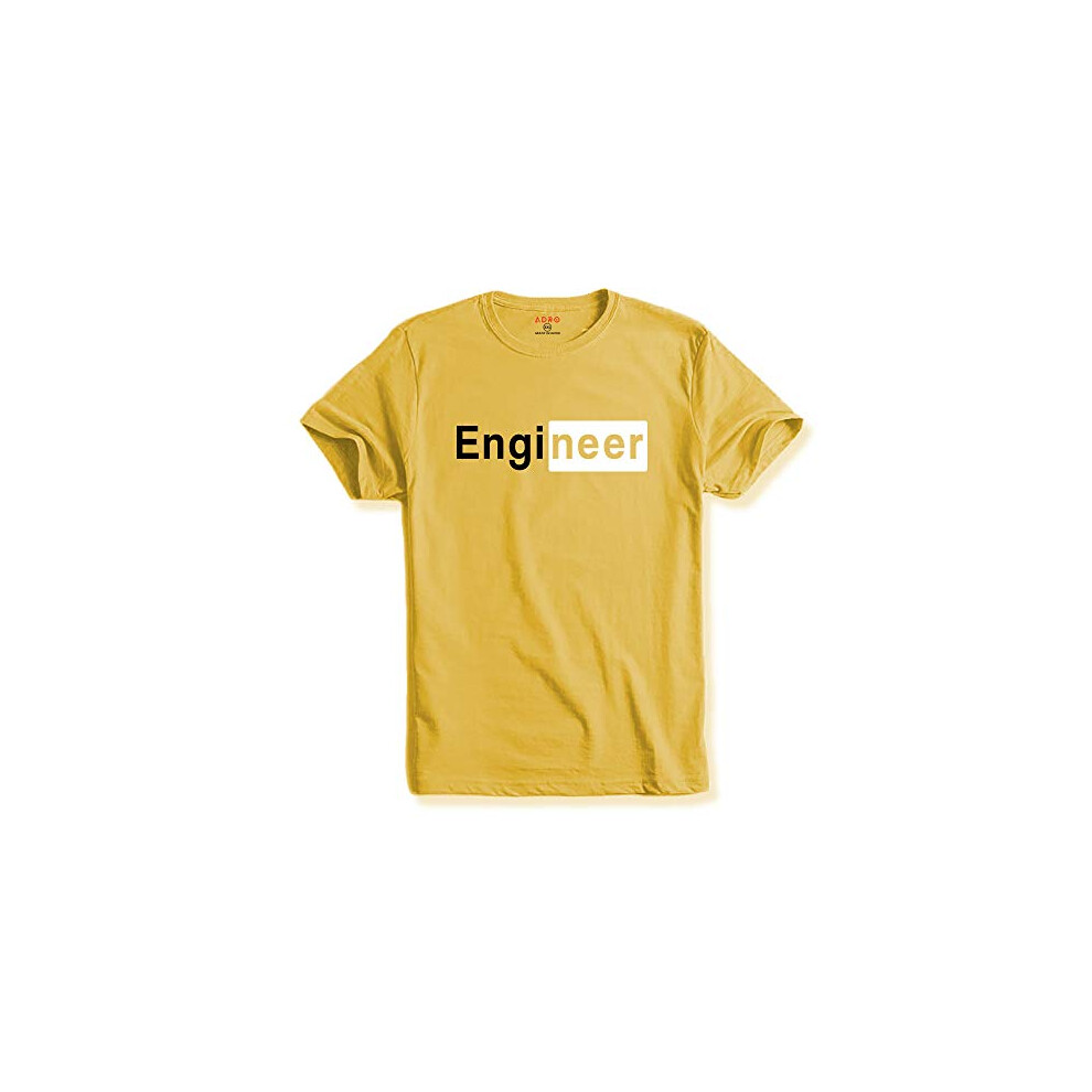 T-Shirt Da Uomo In Cotone Con Stampa Adro Engineer (R21-M-Egn-Ly_Giallo Chiaro_S)-image