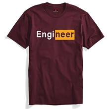ADRO Engineer Heren Katoenen T-shirt met Print (R21-M-EGN-MR_Maroon_M)