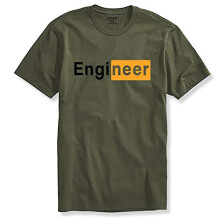 T-shirt da uomo in cotone con stampa ADRO Engineer (R21-M-EGN-OL_Olive_M)