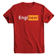 ADRO Engineer Heren Katoenen T-shirt met Print (R21-M-EGN-RD_Red_L)