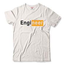 ADRO Engineer Herren-T-Shirt aus Baumwolle mit Aufdruck (R21-M-EGN-WH_White_M)