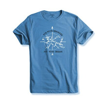 ADRO Muori con i ricordi, non con i sogni - T-shirt da uomo in cotone stampato (R21-M-DIE-SK_SkyBlue_M)