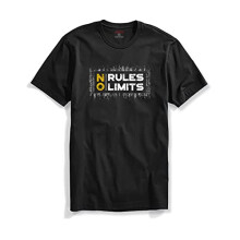 ADRO No Rules No Limits Heren T-shirt met print (RNR-M-LIM-BL_Zwart_2XL)