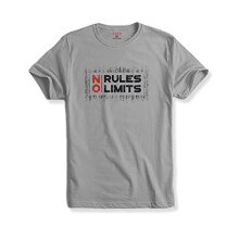 ADRO No Rules No Limits miesten printtipaita (RNR-M-LIM-GR_Harmaa_XL)