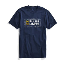 T-shirt stampata da uomo ADRO No Rules No Limits (RNR-M-LIM-NB_Navy_2XL)