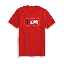 T-shirt stampata da uomo ADRO No Rules No Limits (RNR-M-LIM-RD_Red_L)