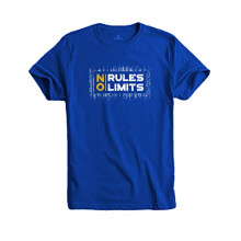 ADRO No Rules No Limits T-shirt met print voor heren (RNR-M-LIM-RB_Royal Blue_XL)