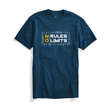 T-shirt stampata da uomo ADRO No Rules No Limits (RNR-M-LIM-SB_Teal_2XL)