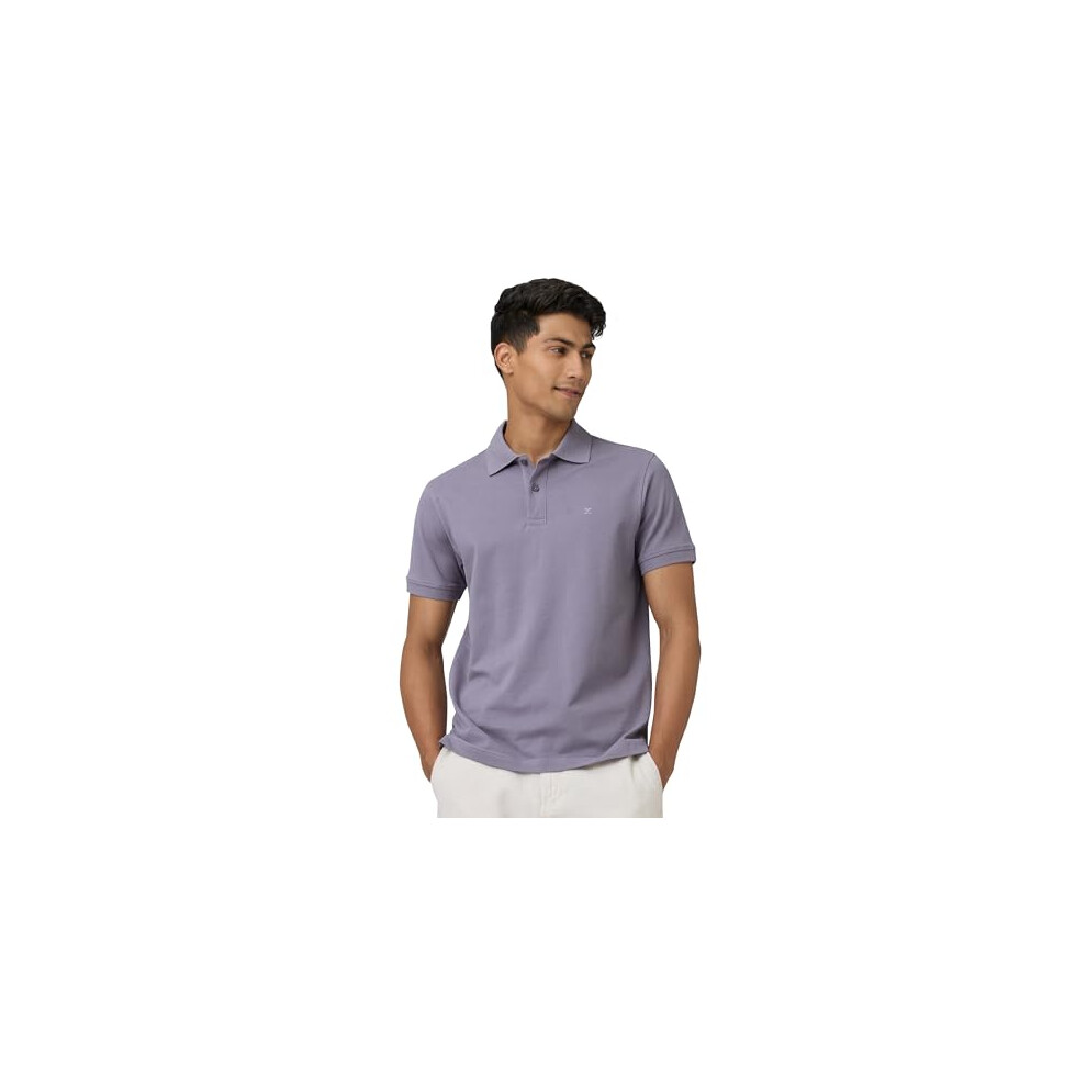 Xyxx Herren T-Shirt Aus Baumwolle, Regular Fit (Xy_Cr14_Polo Tshirt_1_Misty Lilac-image